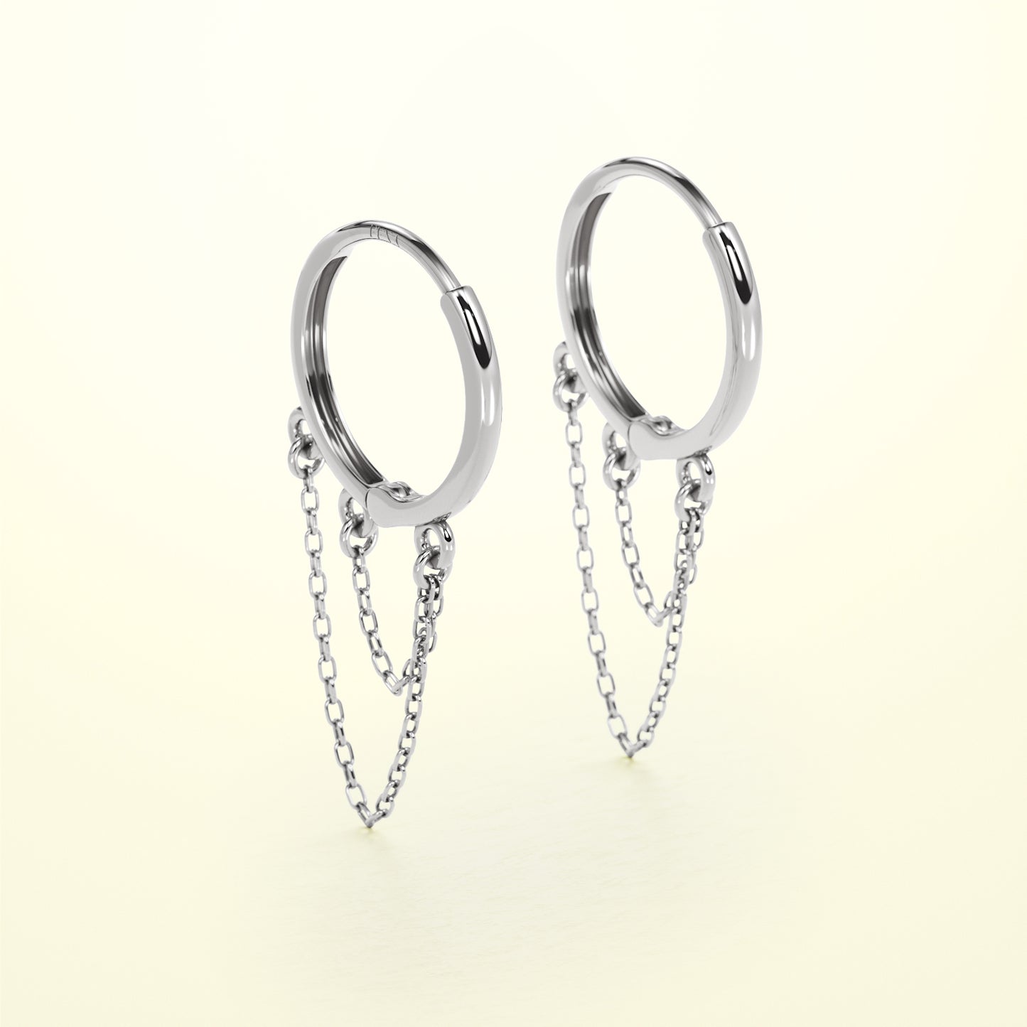 PURE Double Chain Hoops - 18K Gold - FENA daily Jewellery