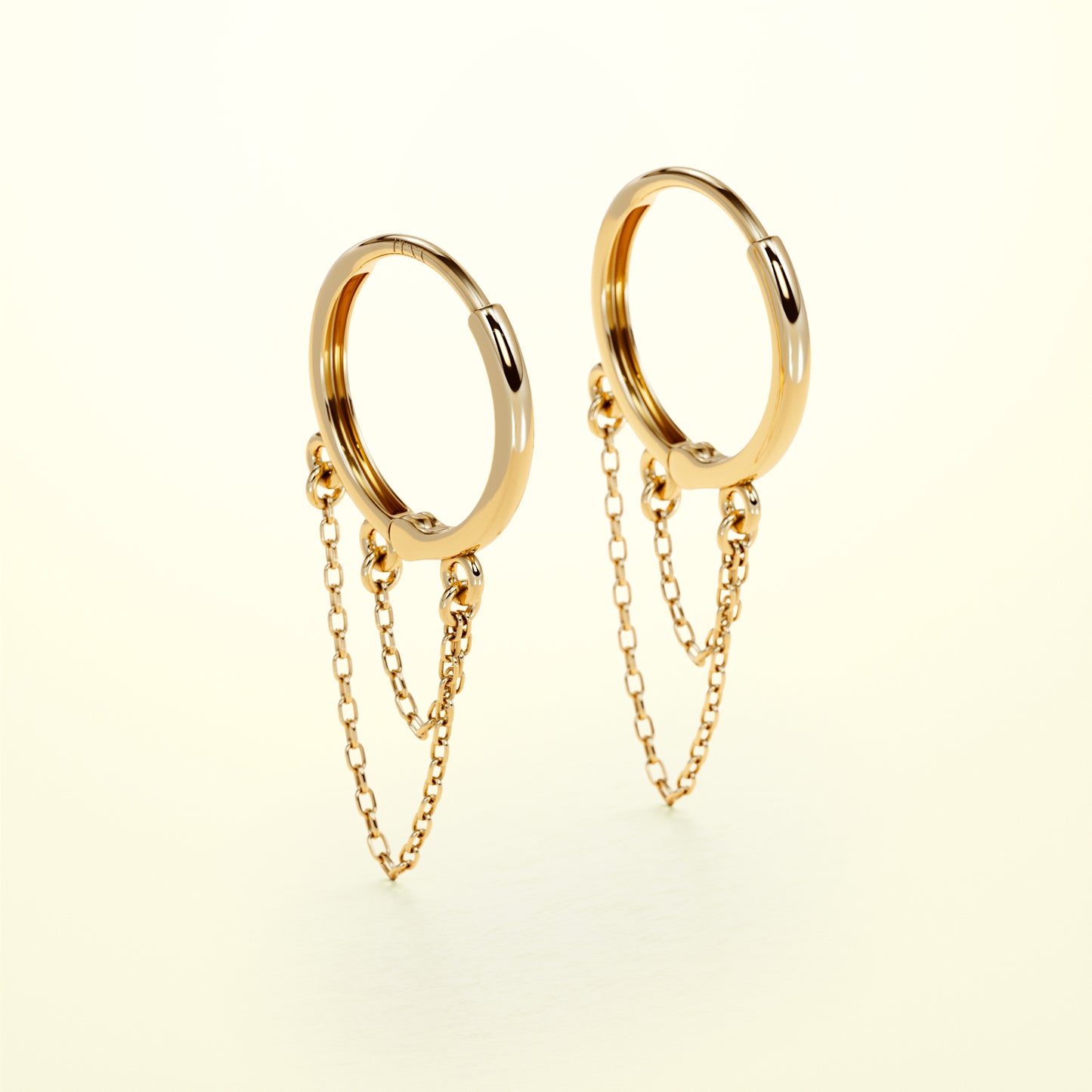 PURE Double Chain Hoops - 18K Gold - FENA daily Jewellery