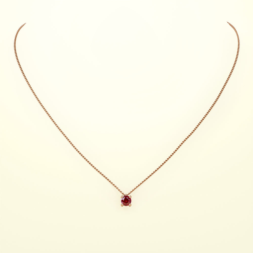 Birthstone Halskette Jänner in Roségold mit rotem Granat. Von FENA daily Jewellery.