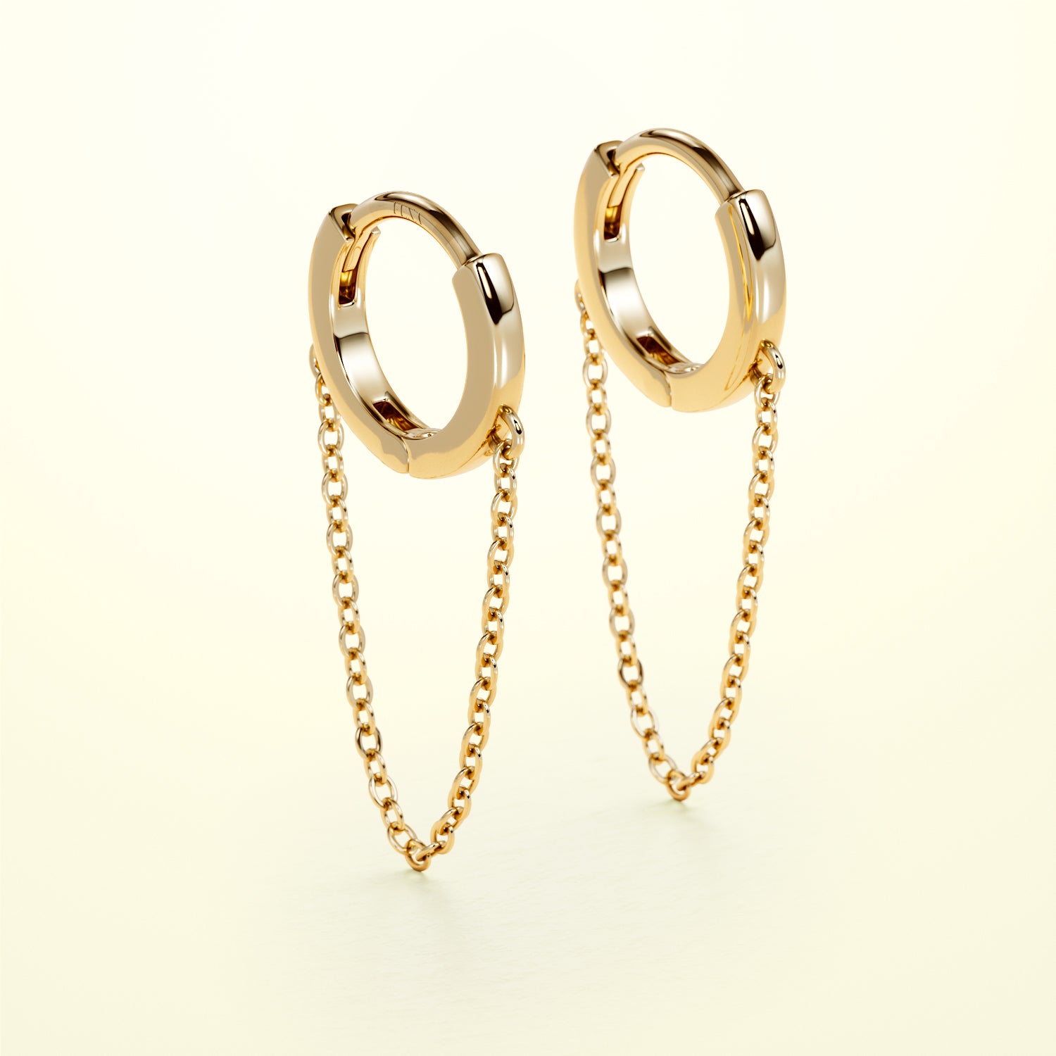 PURE Chain Hoops - 14K Gold