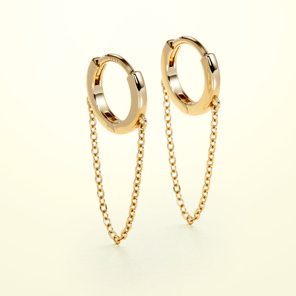 PURE Chain Hoops - 14K Gold - FENA daily Jewellery