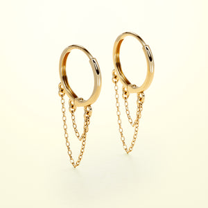 PURE Double Chain Hoops - 18K Gold - FENA daily Jewellery