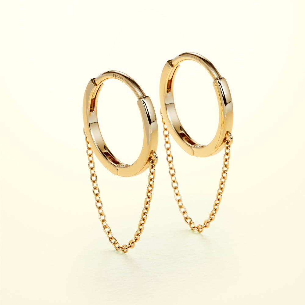 PURE Chain Hoops - 14K Gold - FENA daily Jewellery